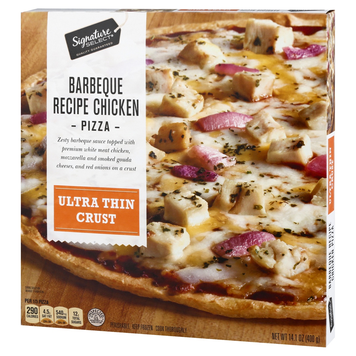 slide 3 of 9, Signature Select Pizza Ultra Thin Crust Barbeque Recipe Chicken, 