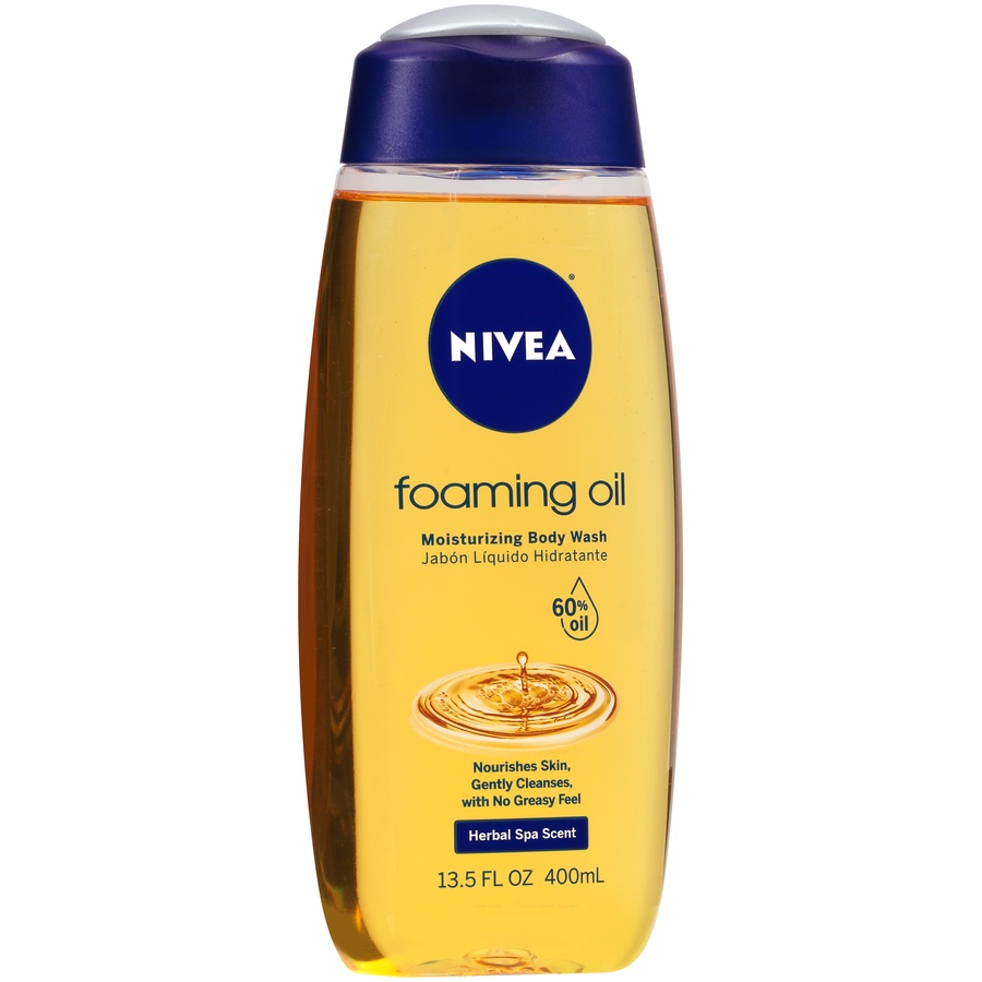 slide 2 of 7, Nivea Foaming Oil Body Wash, 13.5 oz