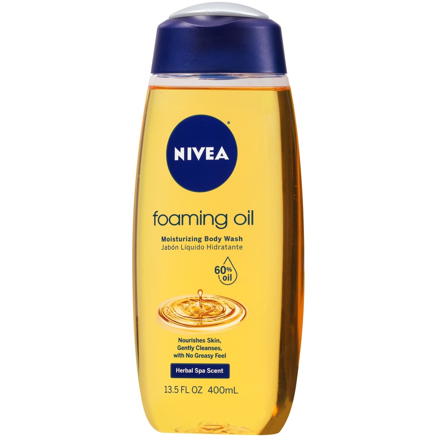 slide 3 of 7, Nivea Foaming Oil Body Wash, 13.5 oz