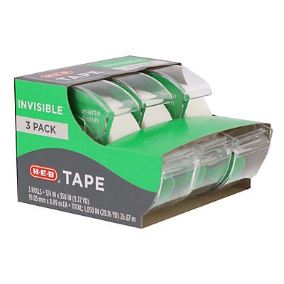 slide 1 of 1, H-E-B Invisible Tape, 3 ct