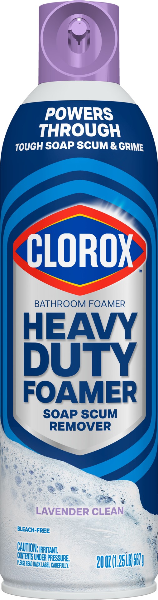 slide 1 of 5, Clorox Heavy Duty Soap Scum Remover Bathroom Foamer, Lavender Clean - 20 oz, 20 oz
