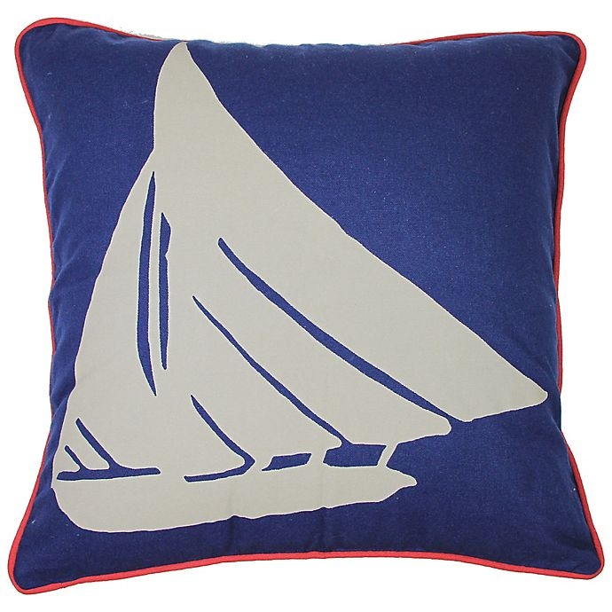 slide 1 of 1, KAS Seneca Boat Square Throw Pillow - Blue, 18 in