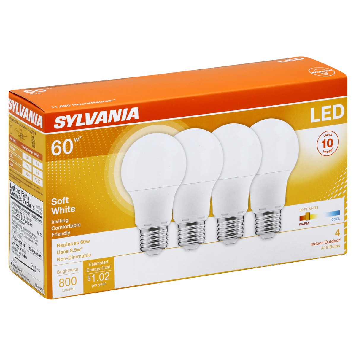 slide 3 of 5, Sylvania Light Bulbs 4 ea, 4 ct