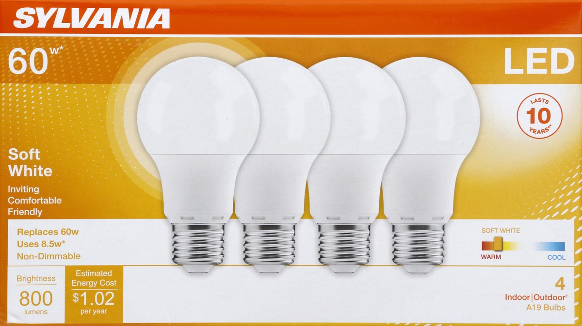 slide 1 of 5, Sylvania Light Bulbs 4 ea, 4 ct