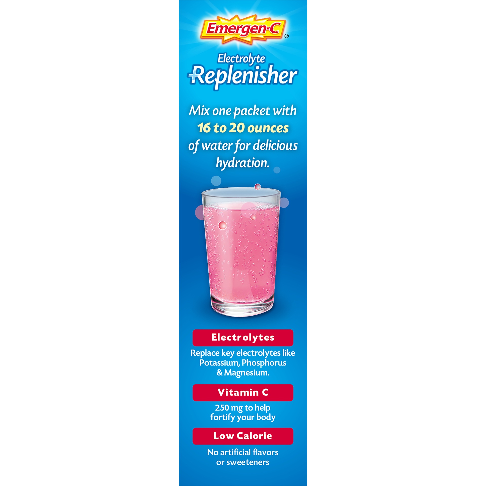 slide 3 of 8, Emergen-C  Emergen-C Electrolyte Replenisher Raspberry Electrolyte Replenishment Drink Mix, 90 ct; 0.33 oz