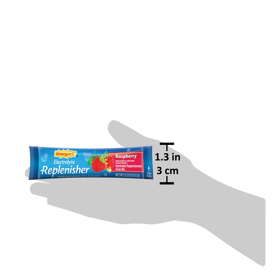 slide 6 of 8, Emergen-C  Emergen-C Electrolyte Replenisher Raspberry Electrolyte Replenishment Drink Mix, 90 ct; 0.33 oz