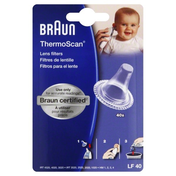 slide 1 of 1, Braun Thermo Scan Lens Filters, 40 ct
