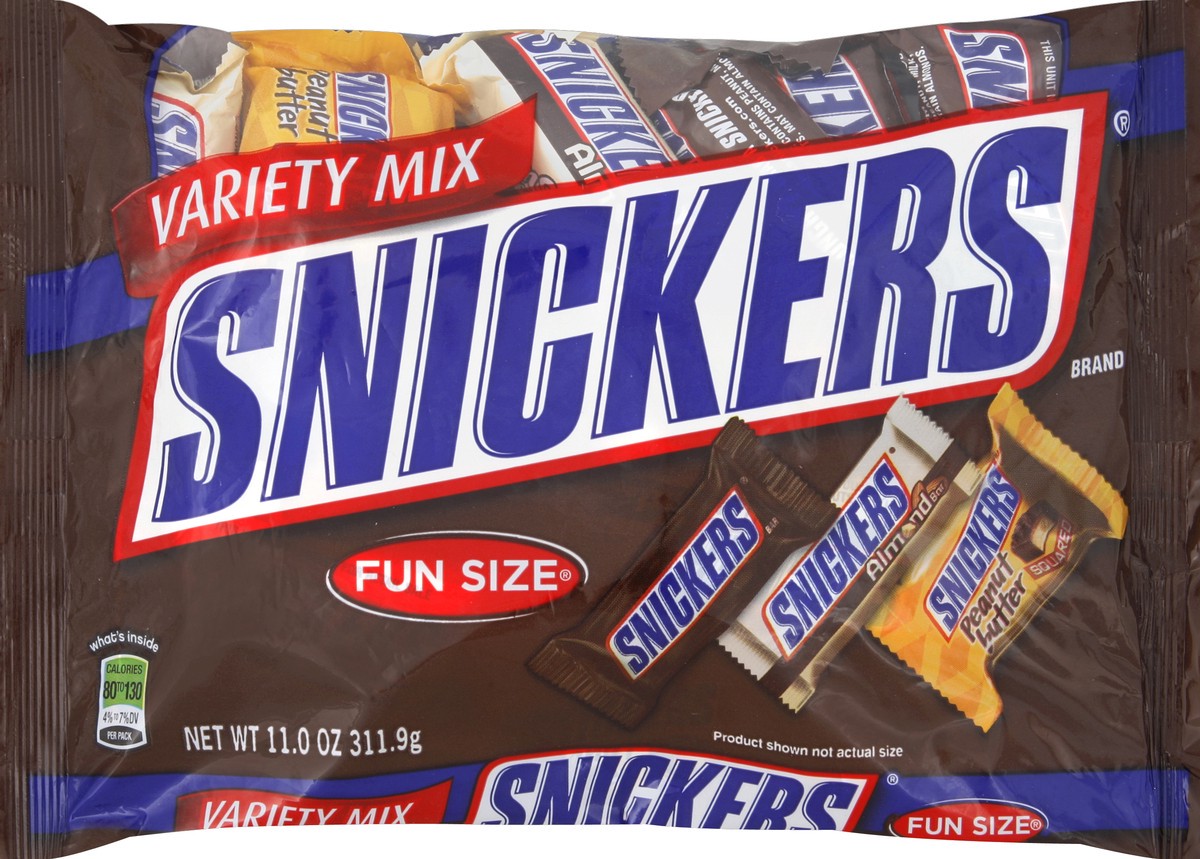 slide 5 of 5, SNICKERS Fun Size Chocolate Bar Variety Mix Candy Bag, 11 oz, 11 oz