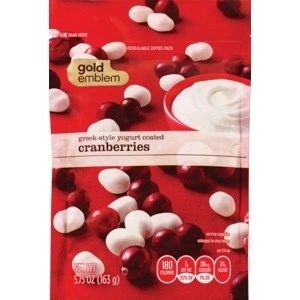 slide 1 of 1, CVS Gold Emblem Greek Yogurt Coated Cranberries, 5.75 oz