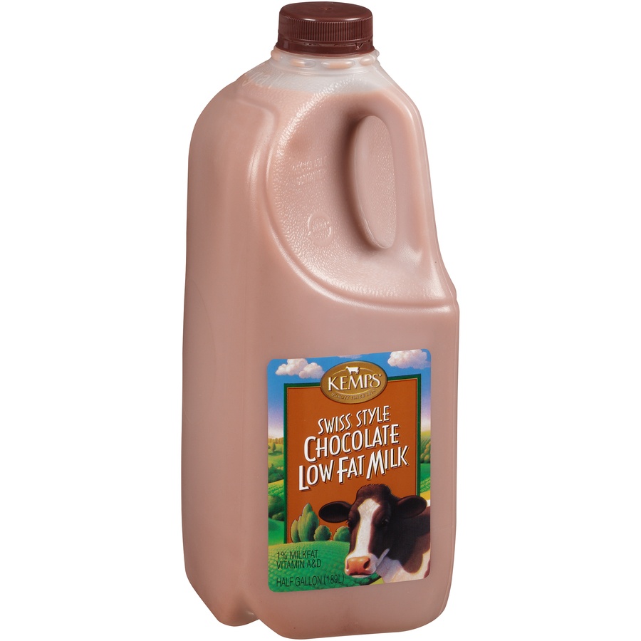 slide 2 of 8, Kemps Swiss Style Chocolate Low Fat Milk, 1/2 gal