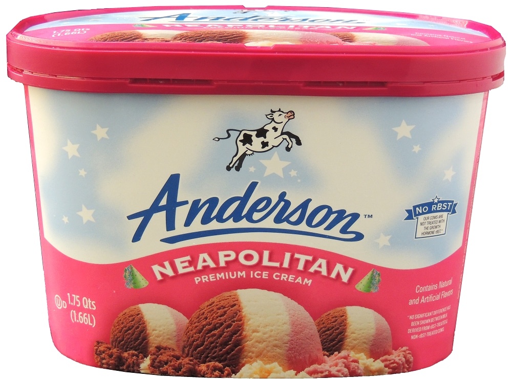 slide 1 of 1, Anderson's Neapolitan Ice Cream, 1.75 qt