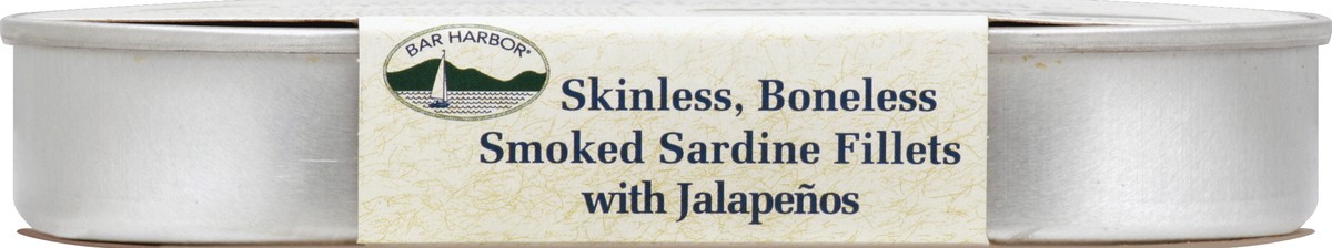 slide 3 of 3, Bar Harbor Smoked Boneless Skinless Sardines with Jalapenos 6.7 oz, 6.7 oz