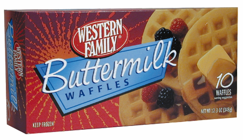 slide 1 of 1, Western Family Buttermilk Waffles, 12.3 oz