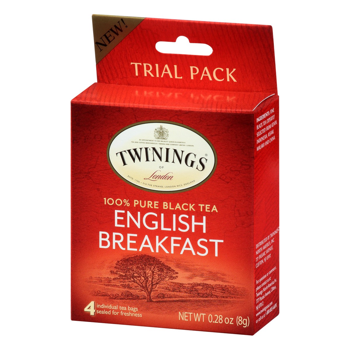 slide 6 of 12, Twinings of London English Breakfast Tea Trial Pack Tea Bags Flavourful Caffeinated for Energy Pure Black Tea, 4 Ea, 4 ct