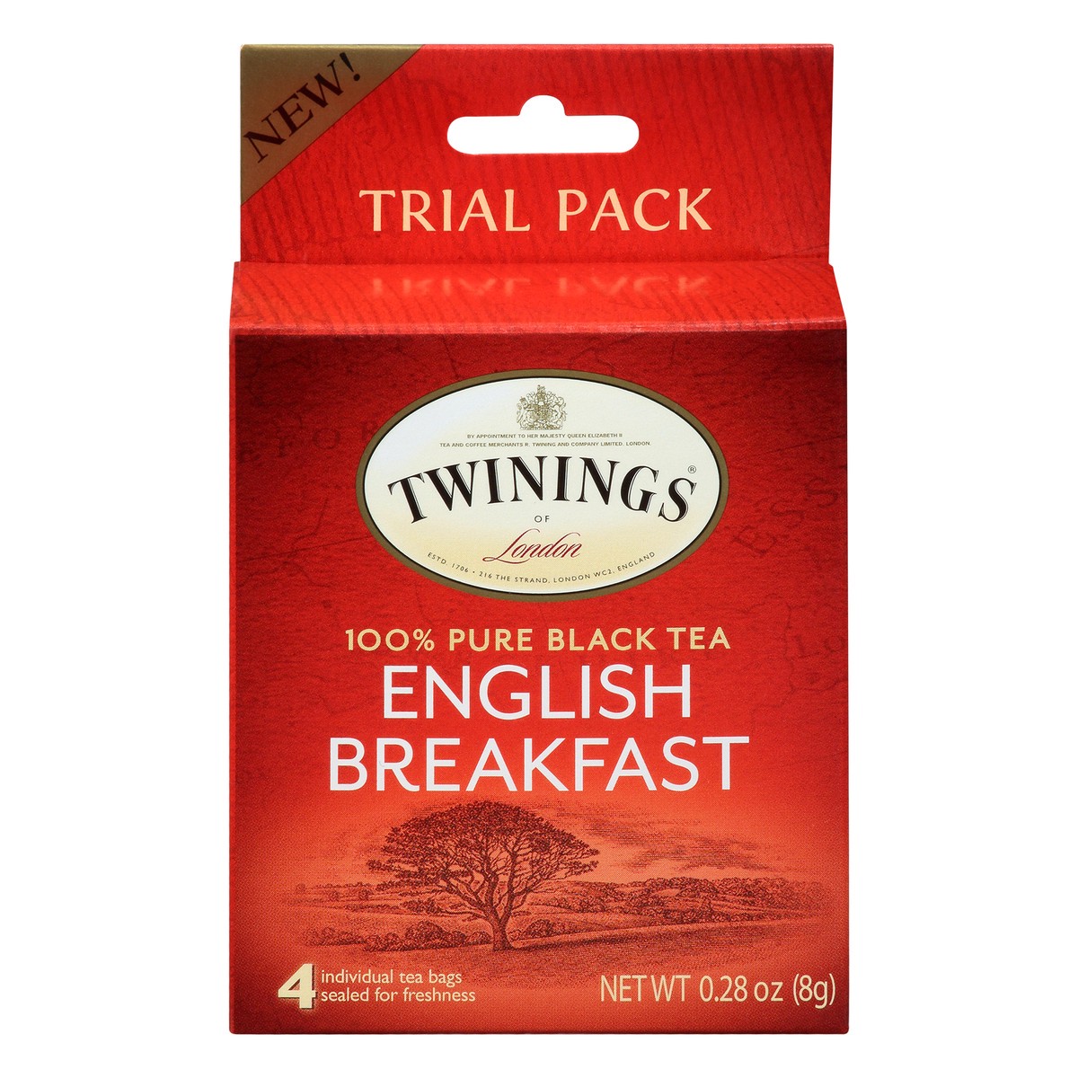 slide 1 of 12, Twinings of London English Breakfast Tea Trial Pack Tea Bags Flavourful Caffeinated for Energy Pure Black Tea, 4 Ea, 4 ct