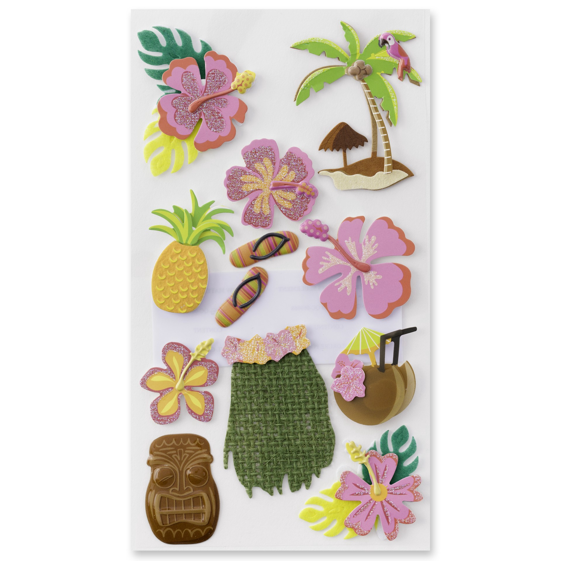 slide 3 of 4, Hawaiian Vacation Dimensional Stickers By Recollections, 3.75 in x 6.75 in
