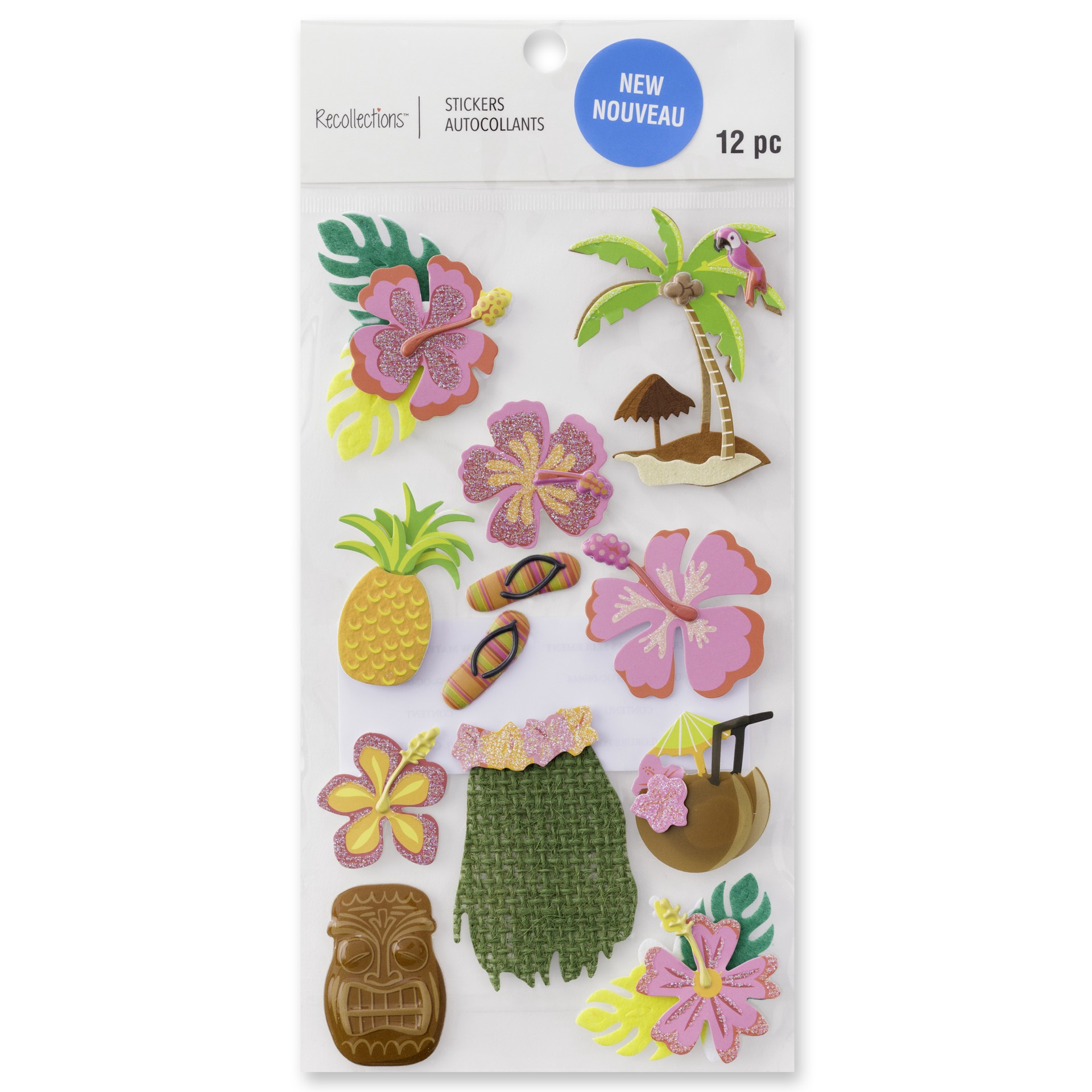 slide 4 of 4, Hawaiian Vacation Dimensional Stickers By Recollections, 3.75 in x 6.75 in