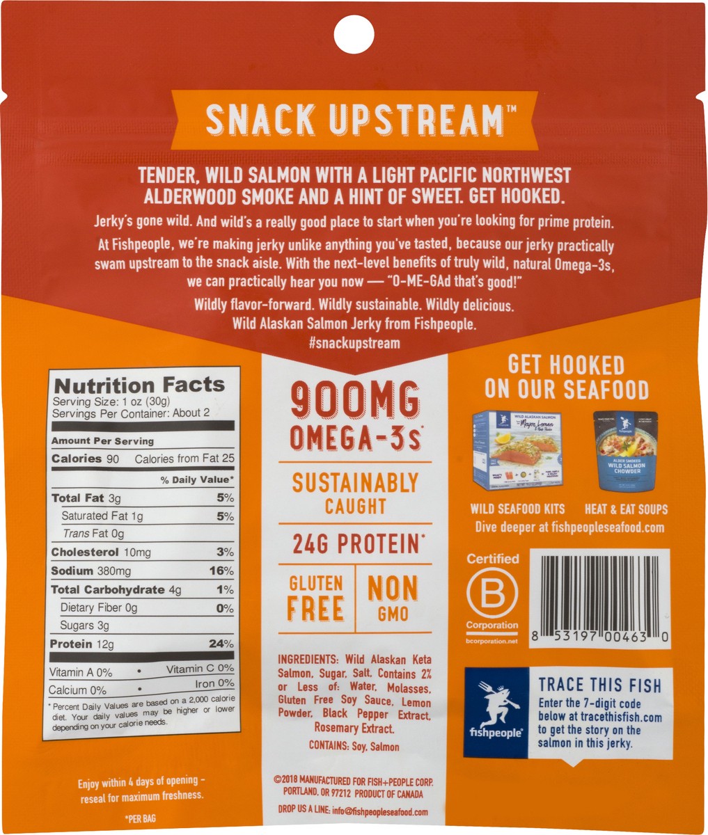 slide 4 of 12, fishpeople Wild Alaskan Sweet + Smoky Original Salmon Jerky 2.15 oz, 2.15 oz