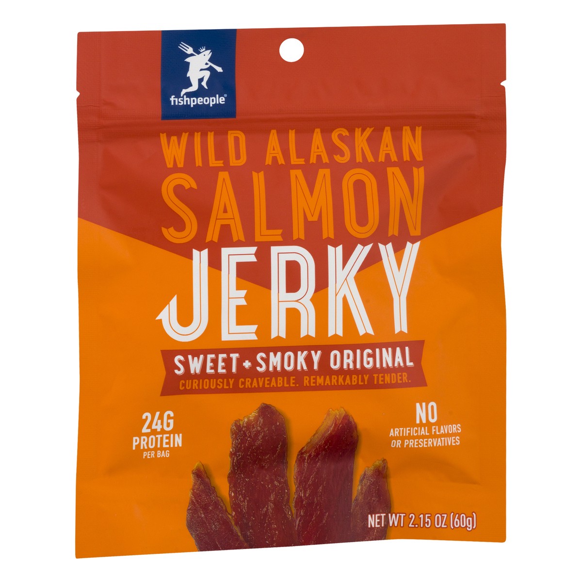 slide 8 of 12, fishpeople Wild Alaskan Sweet + Smoky Original Salmon Jerky 2.15 oz, 2.15 oz