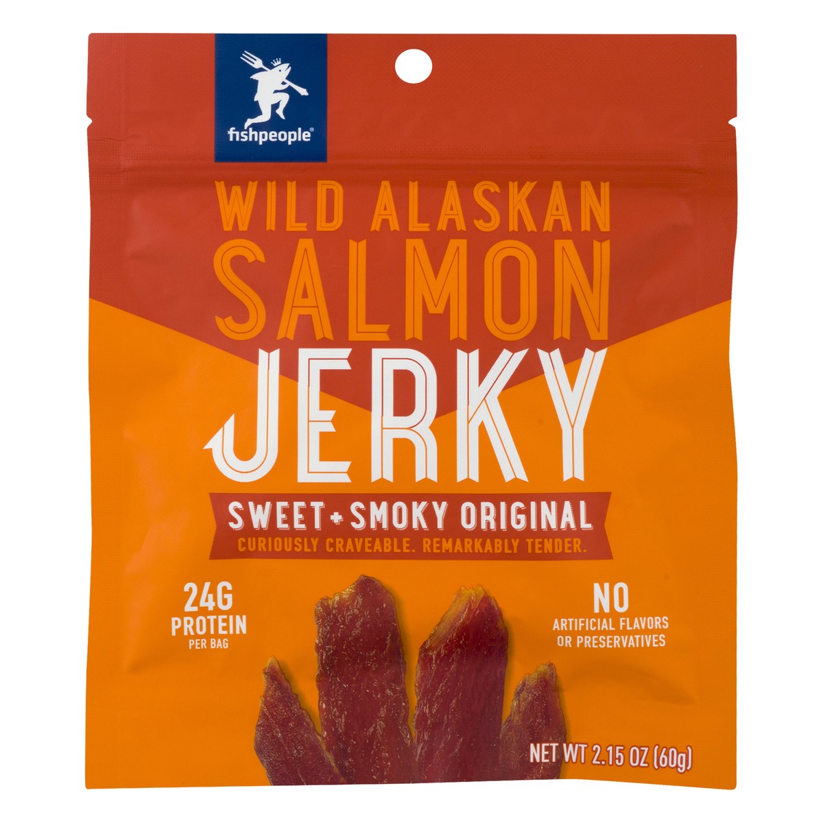 slide 1 of 12, fishpeople Wild Alaskan Sweet + Smoky Original Salmon Jerky 2.15 oz, 2.15 oz