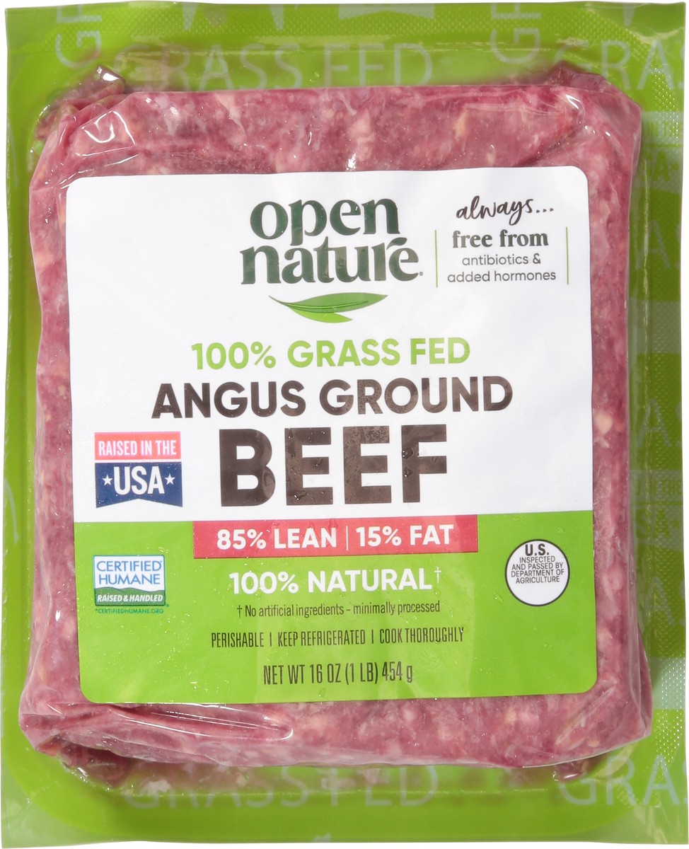 slide 9 of 11, Open Nature Beef, Ground, 85% Lean, Angus, Grass Fed, 