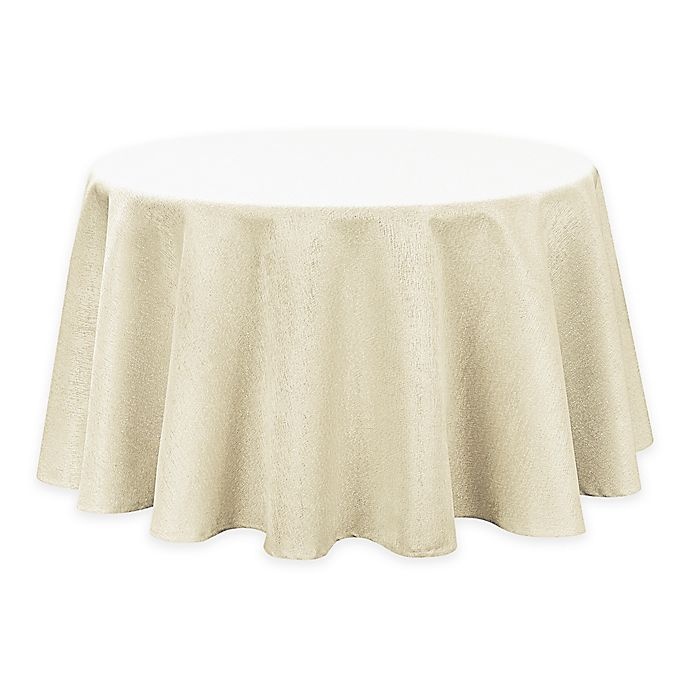 slide 1 of 1, Waterford Linens Lunar Round Tablecloth - Ivory, 90 in