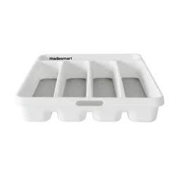 Madesmart Classic Mini Flatware Organizer In White/Grey