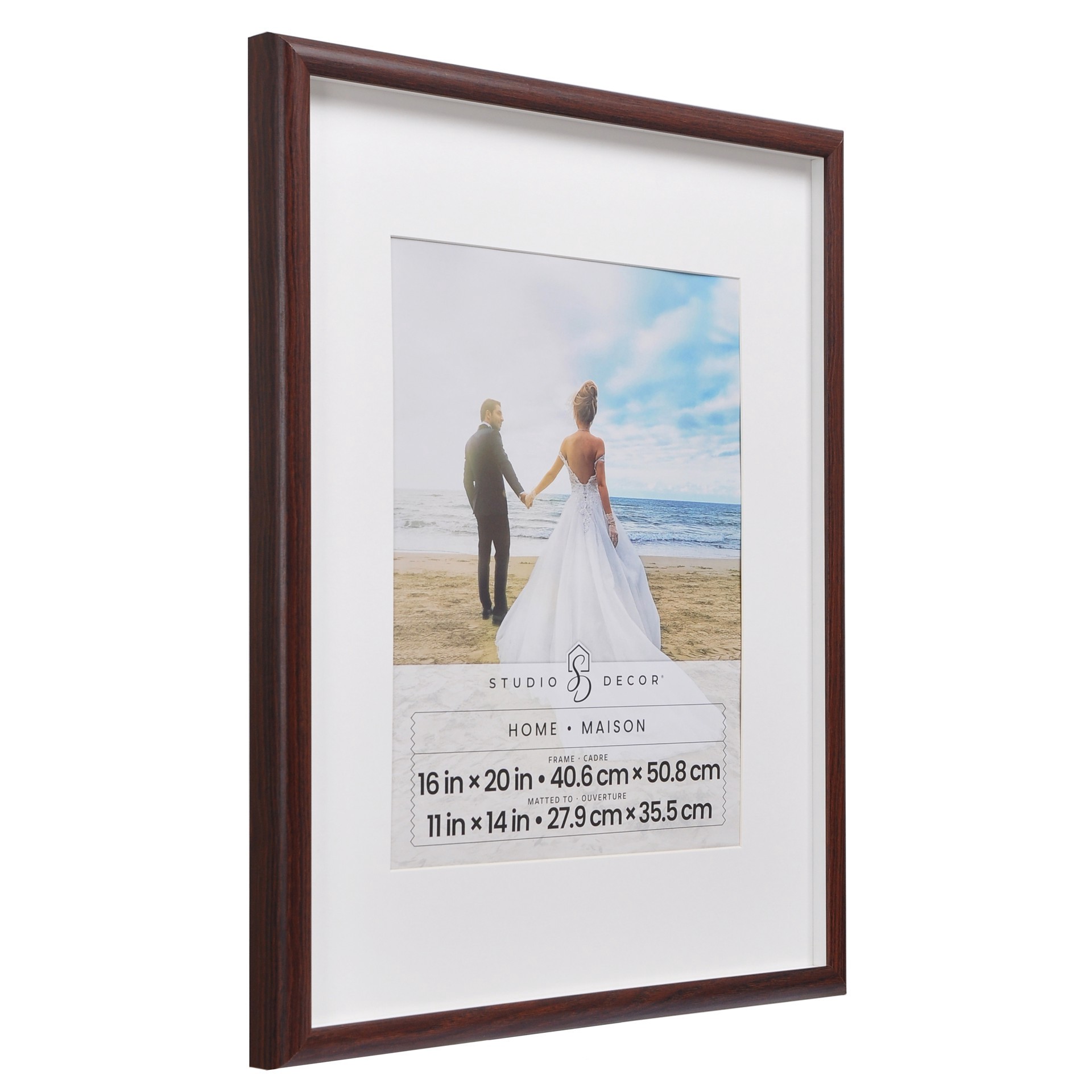 slide 4 of 6, Home Brown Prescott Frame With Mat By Studio Decor, 11 in x 14 in