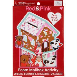 slide 1 of 1, RED AND PINK Foam Mailboxes, 1 ct