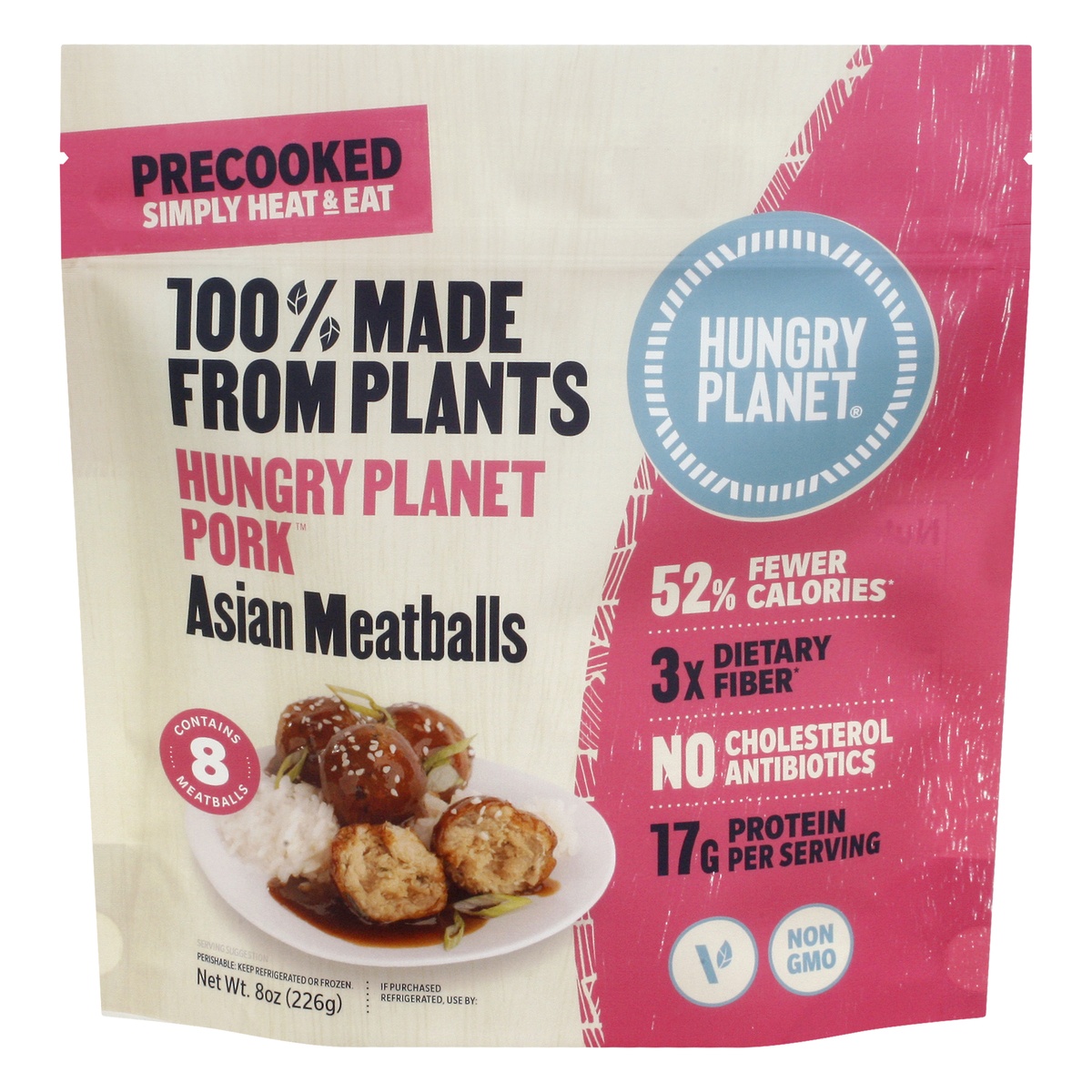 slide 1 of 9, Hungry Planet Asian Meatballs Plant Base, 8 oz