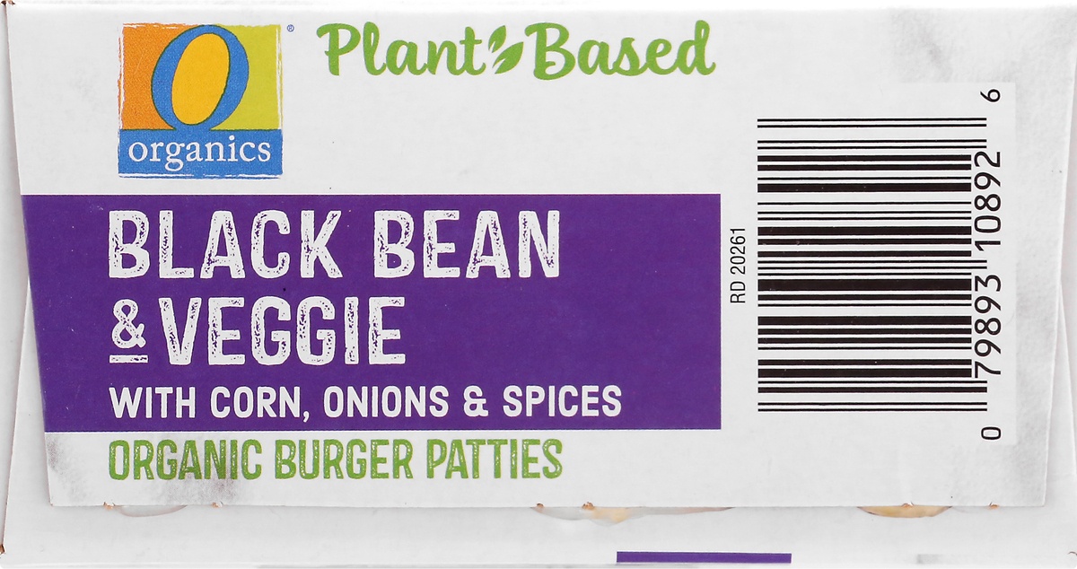 slide 5 of 9, O Organics Black Bean & Veggie Patties, 4 ct; 10 oz