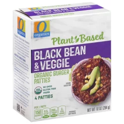 O Orgnc Patties Black Bean & Veggie