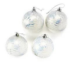 Winter Wonder Lane Silver & White Tree Ball Ornaments, 4-Pack