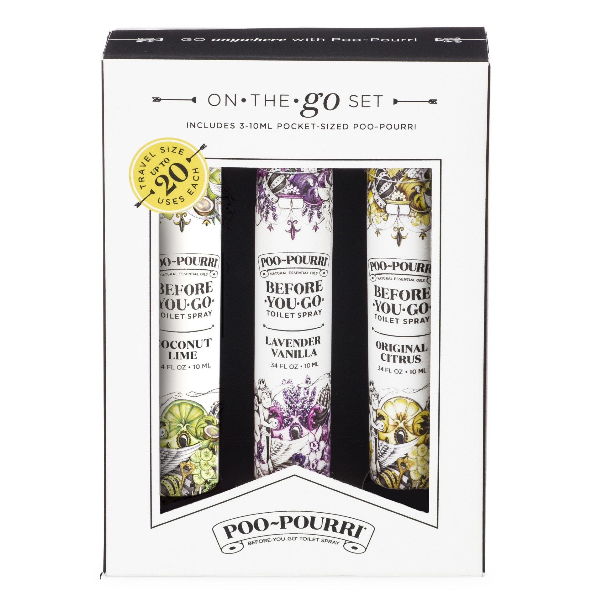 slide 1 of 5, Poo-Pourri Lavender Vanilla, Coconut Lime, Original Citrus Toilet Spray, 3 ct