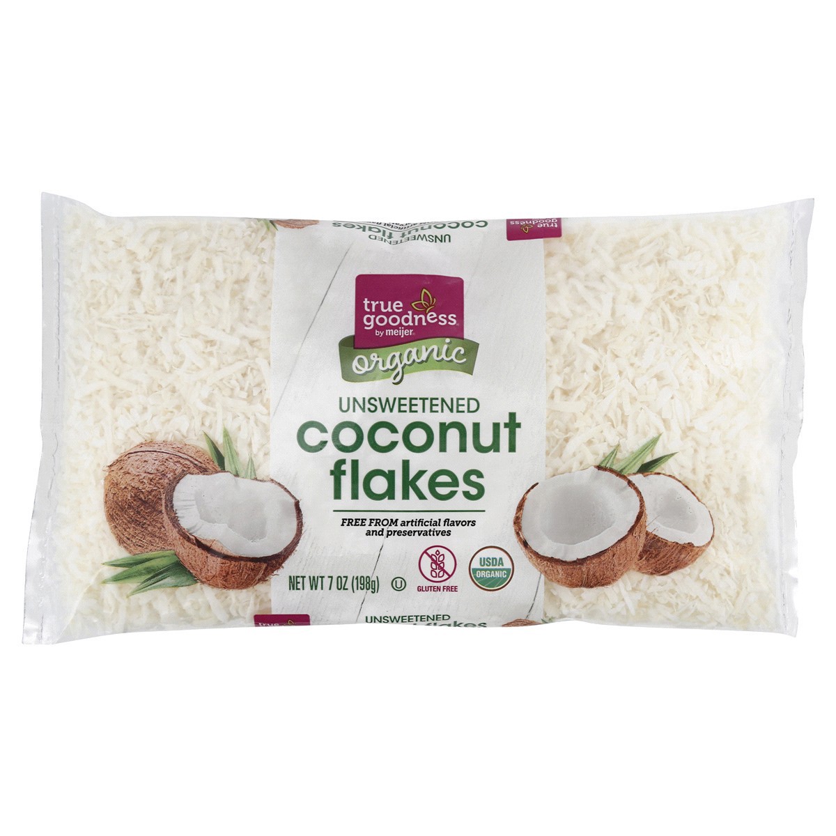 slide 1 of 5, True Goodness Organic Unsweetened Coconut Flakes, 7 oz