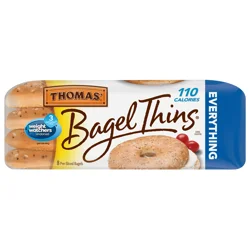 Thomas' Bagel Thins Everything Bagels, 8 count, 13 oz