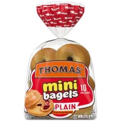 Thomas' Plain Mini Bagels, 10 count, 15 oz