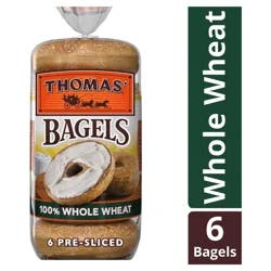 Thomas' Whole Wheat Bagels, 6 count, 20 oz