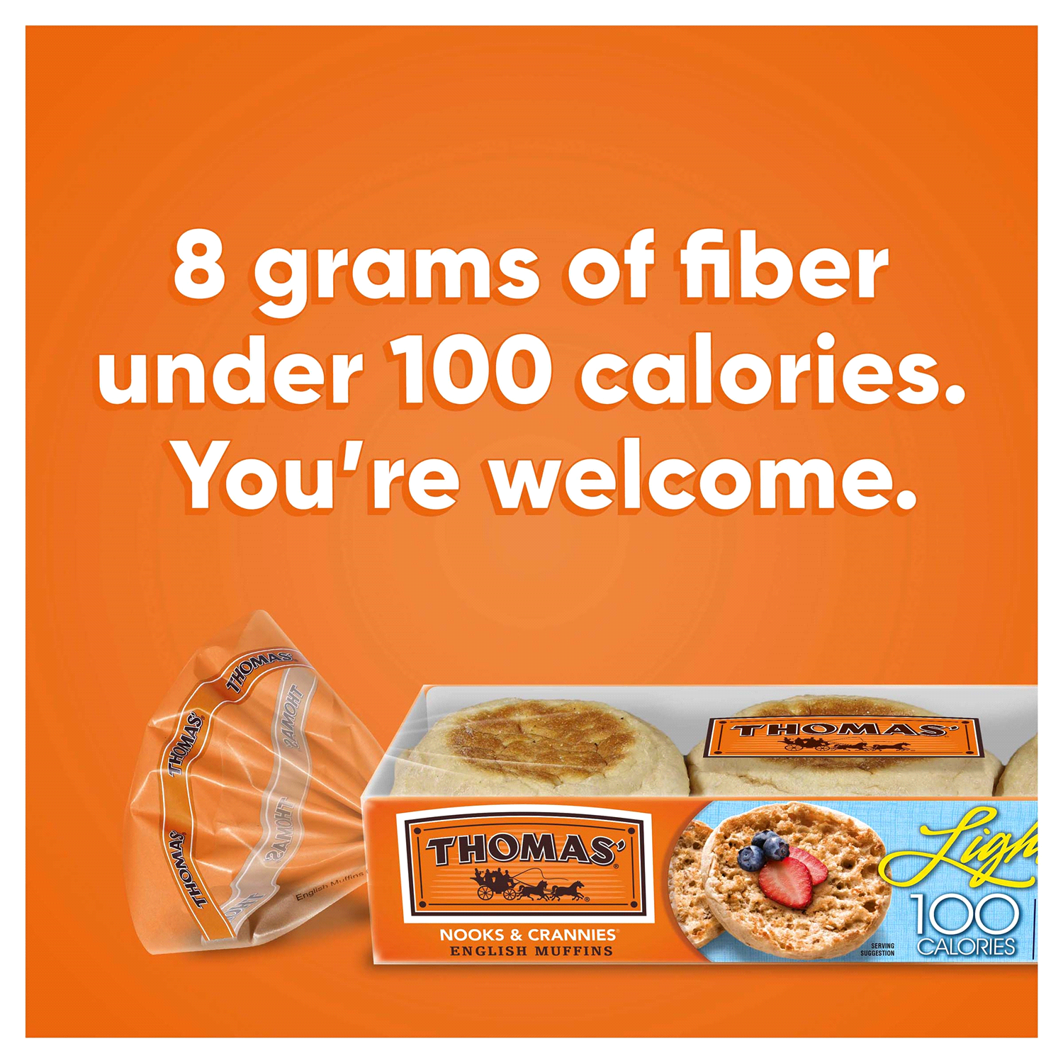 slide 2 of 5, Thomas' Light Multi Grain Multi-Grain English Muffins, 6 count, 12 oz, 6 ct