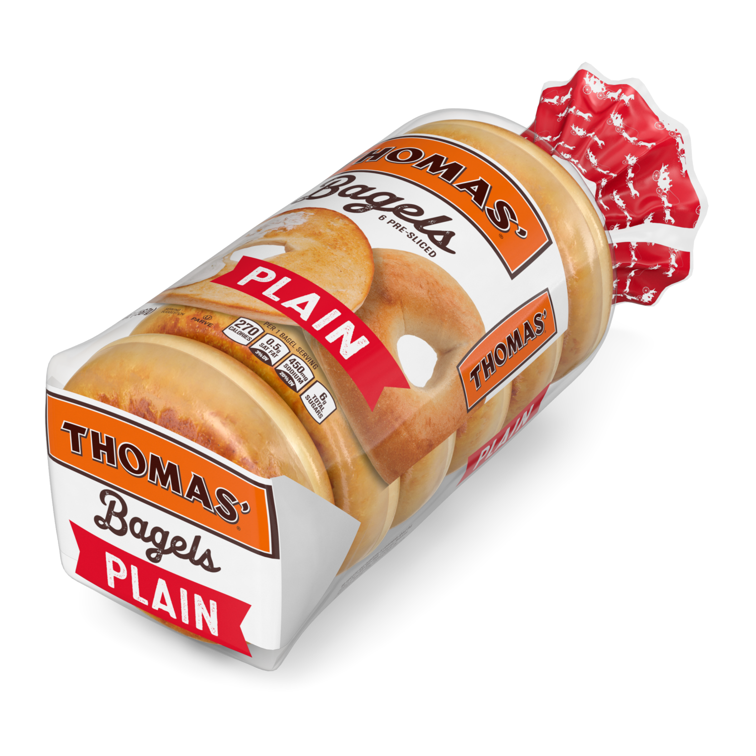 slide 2 of 5, Thomas' Bagel Plain, 6 Ct, 20 Oz, 6 ct; 20 oz