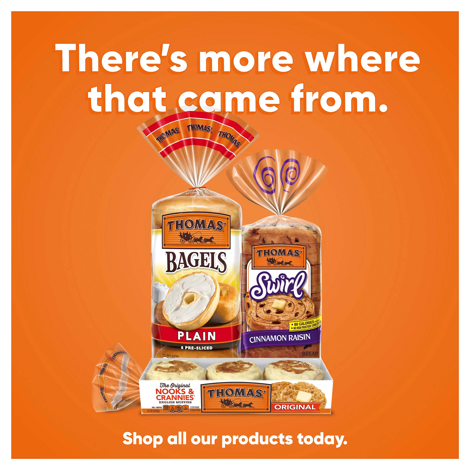 slide 5 of 5, Thomas' Cinnamon Raisin Bagels, 6 count, 20 oz, 6 ct