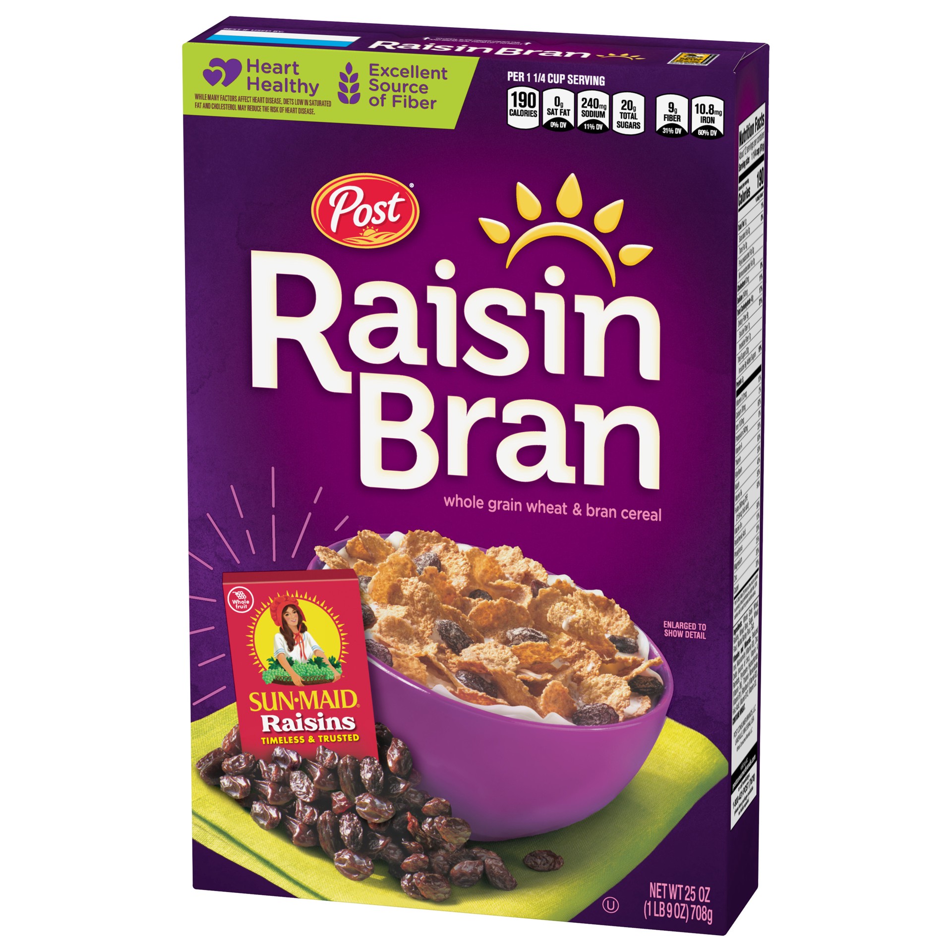 slide 3 of 5, Post Raisin Bran Cereal, 25 OZ Box, 25 oz
