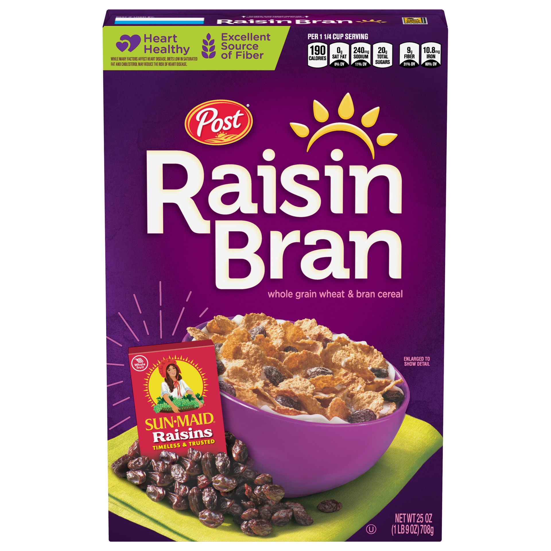 slide 2 of 5, Post Raisin Bran Cereal, 25 OZ Box, 25 oz