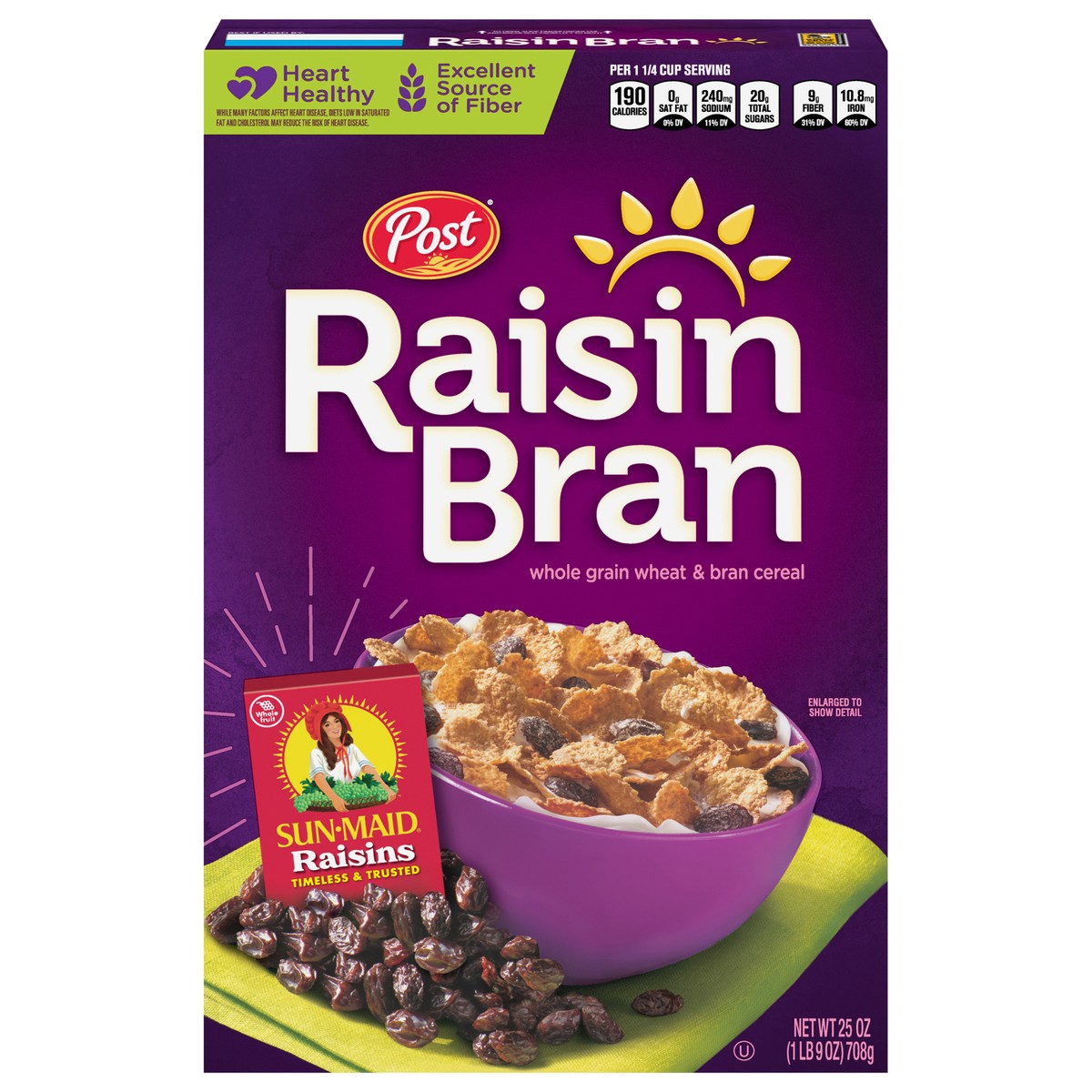 slide 1 of 5, Post Raisin Bran Cereal, 25 OZ Box, 25 oz