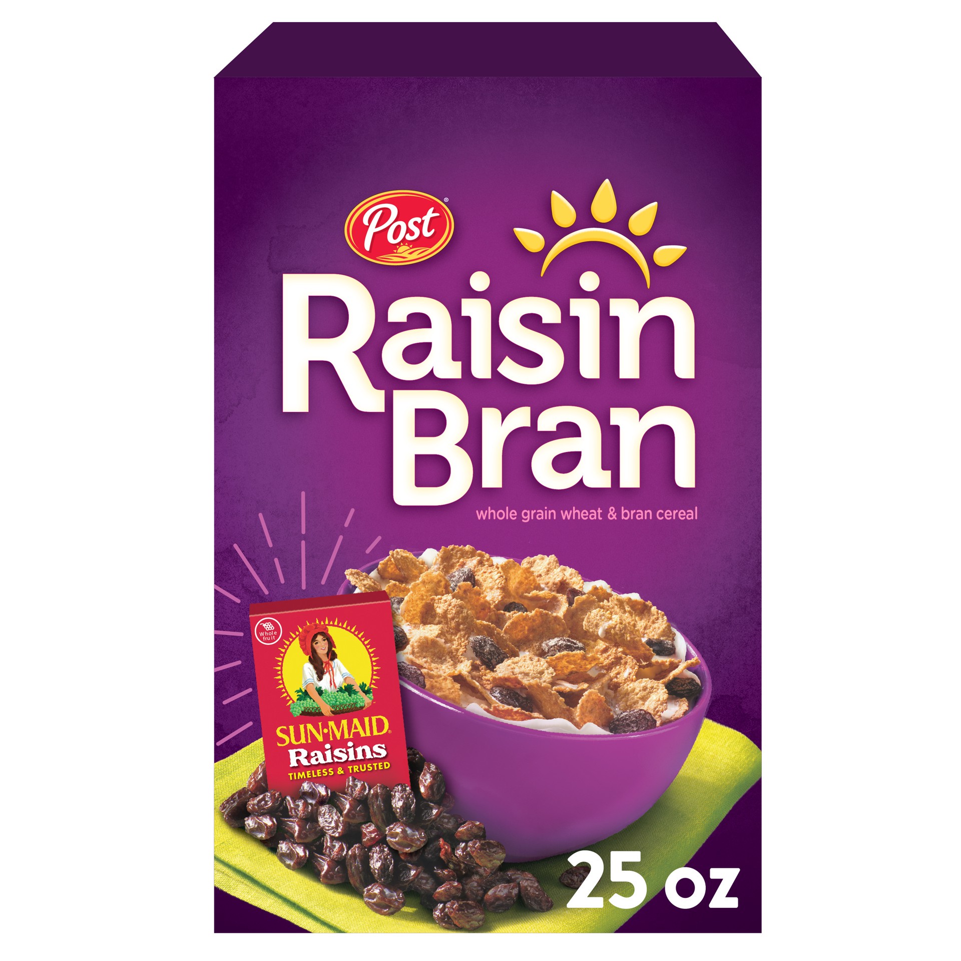 slide 1 of 5, Post Raisin Bran Cereal, 25 OZ Box, 25 oz