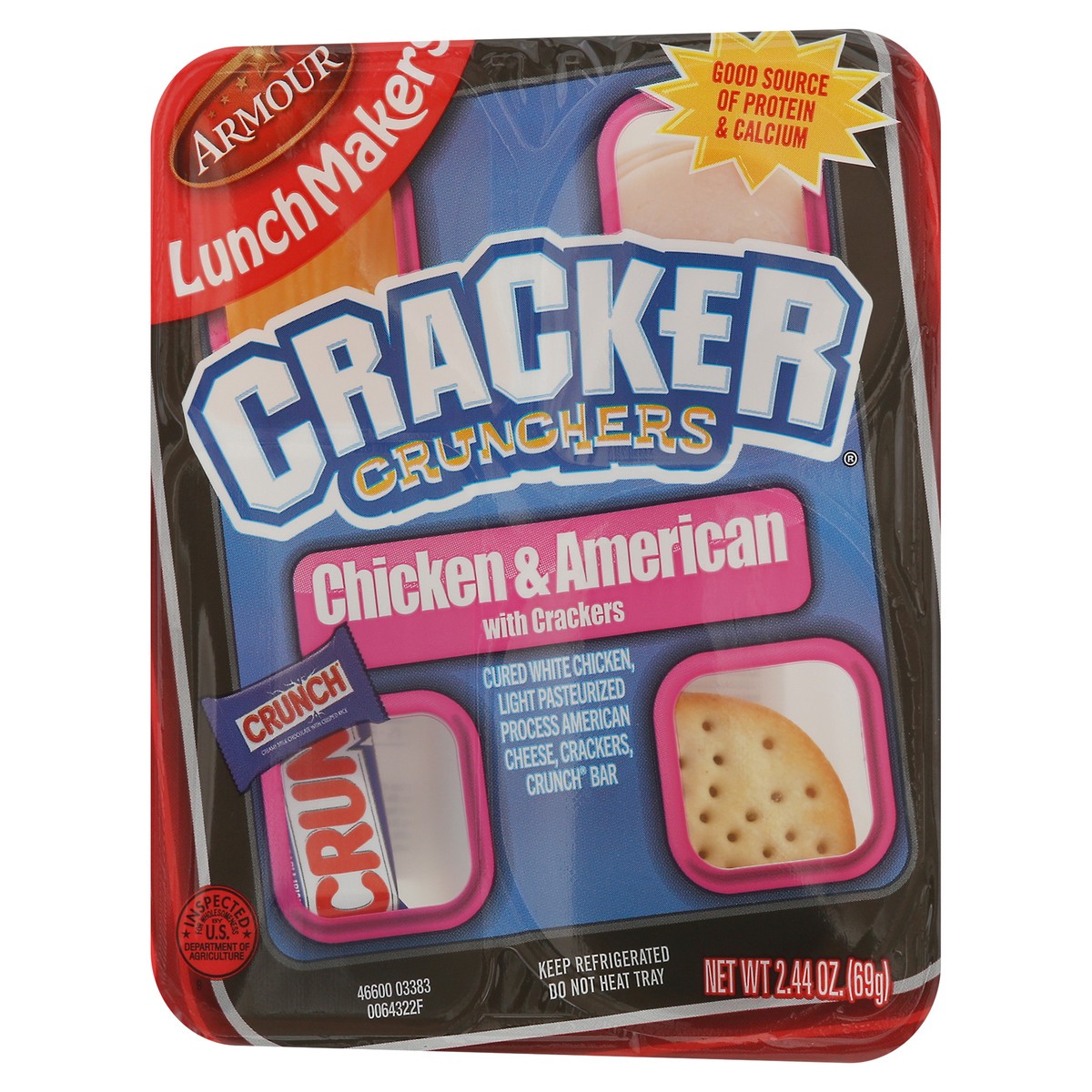 slide 5 of 9, LunchMakers Chicken & American with Crackers Cracker Crunchers 2.44 oz, 2.4 oz