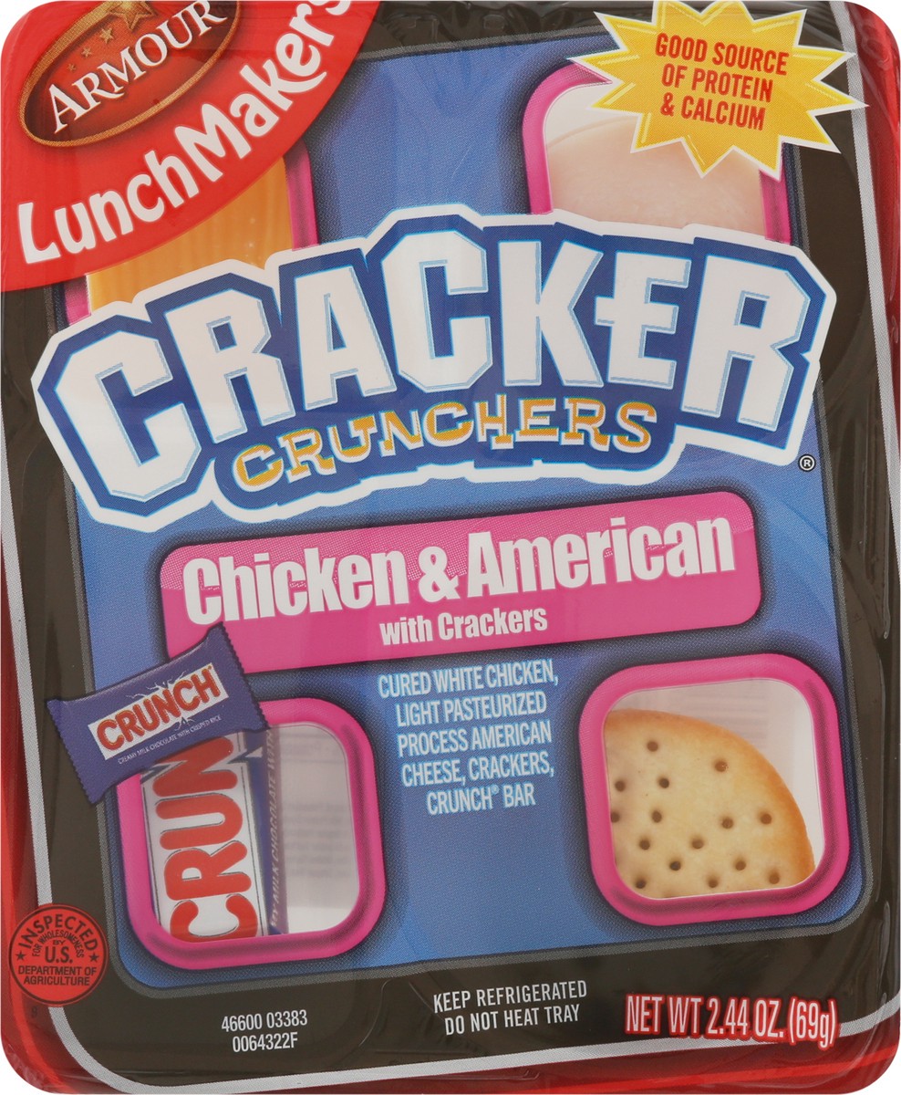 slide 7 of 9, LunchMakers Chicken & American with Crackers Cracker Crunchers 2.44 oz, 2.4 oz