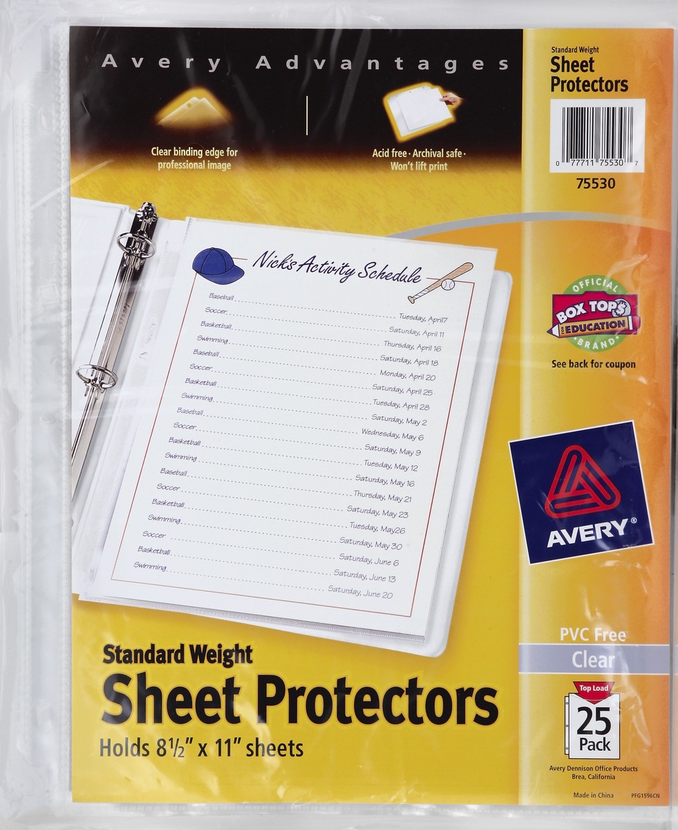 slide 1 of 4, Avery Standard Sheet Protectors, 25 ct