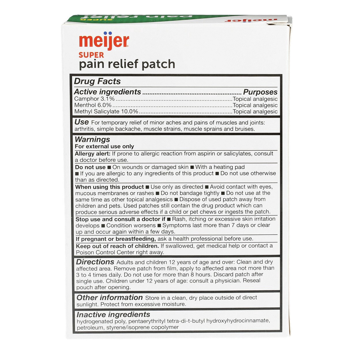 slide 5 of 9, Meijer Super Pain Relief Patch, 60 ct