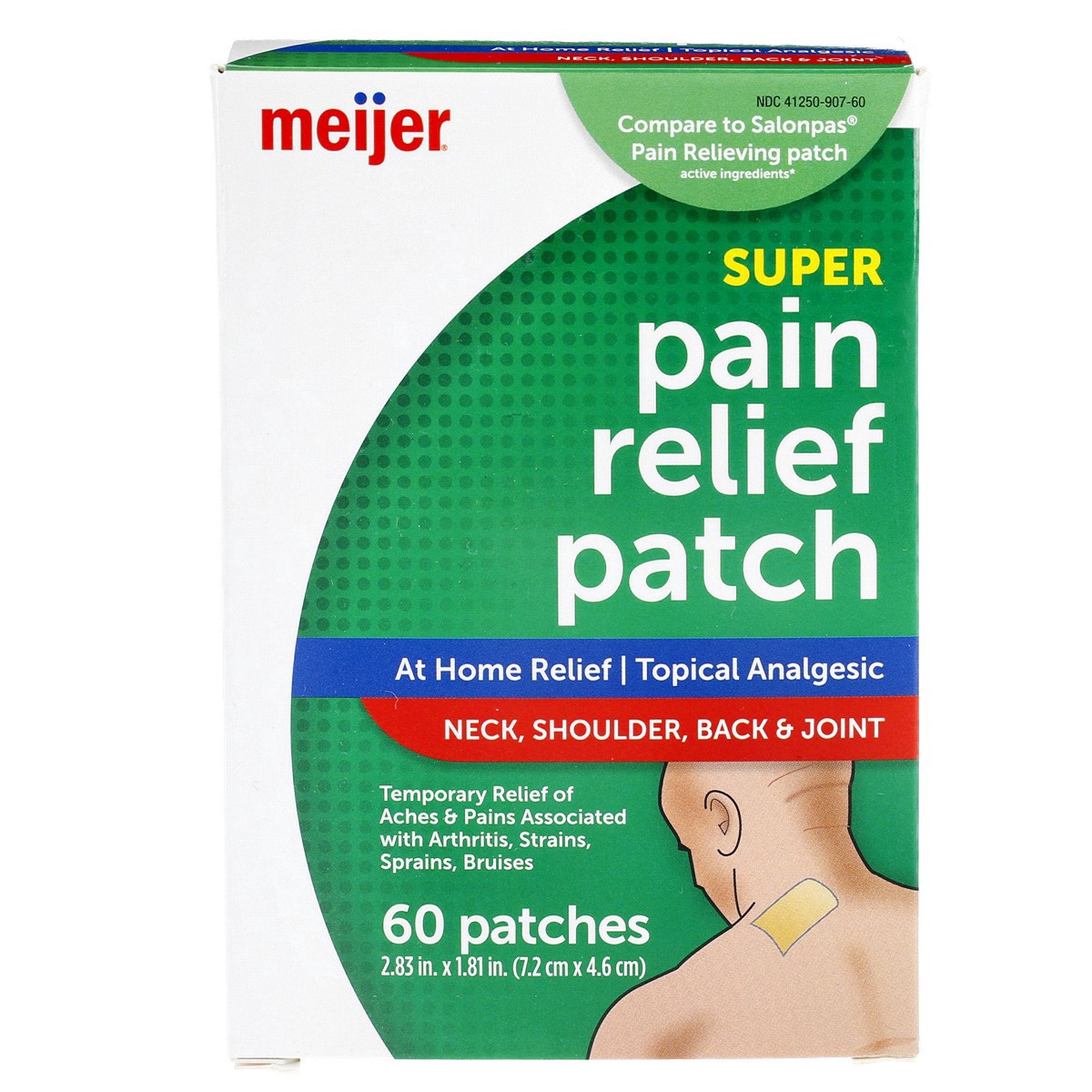 slide 1 of 9, Meijer Super Pain Relief Patch, 60 ct